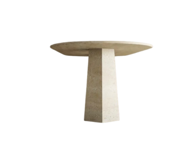 Marble Dining Table Pyramid Hexagonal Shaped Leg Round Edge
