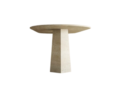 Marble Dining Table Pyramid Hexagonal Shaped Leg Round Edge Marble Dining Table Pyramid Hexagonal Shaped Leg Round Edge