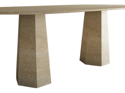 Marble Dining Table Pyramid Hexagonal Shaped Leg Round Edge Marble Dining Table Pyramid Hexagonal Shaped Leg Round Edge