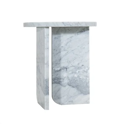 Marble Side Table Round Edge Standard U Leged