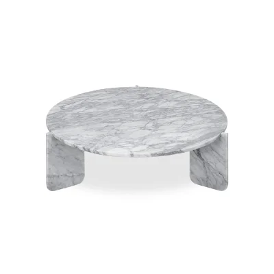 Marble Coffee Table Oval Minimalistic 3 Stand