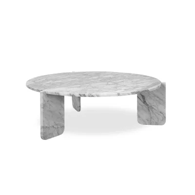 Marble Coffee Table Oval Minimalistic 3 Stand