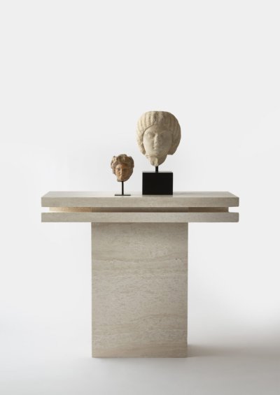 Marble Console Table Cased Sided Structured Stand