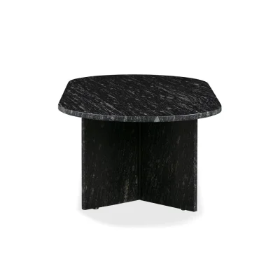 Marble Coffee Table Oval Minimalistic V Stand