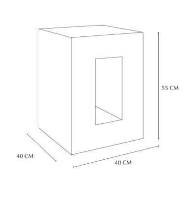 Mable Side Table Rectangle Hole Cuboid Table