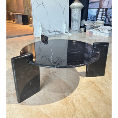 Marble Coffee Midnight Obsidian Trinity Table 3 Legged