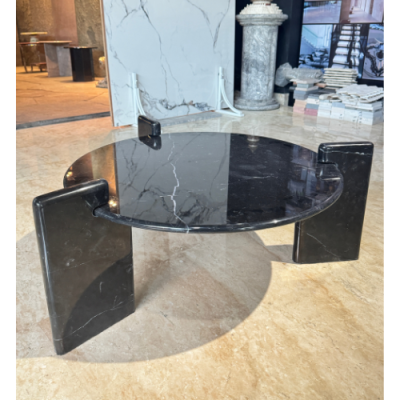 Marble Coffee Midnight Obsidian Trinity Table 3 Legged