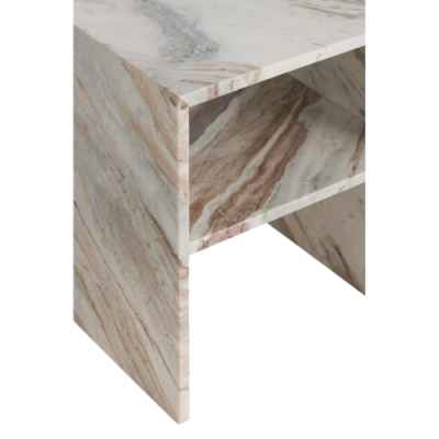 Marble Bedside Table Shelf Stand Hard Square