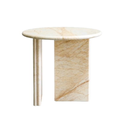 Mable Bedside Table Double Legged Stand Circular Top