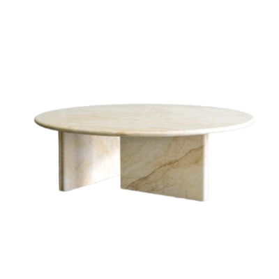 Mable Coffee Table Double Legged Stand Circular Top