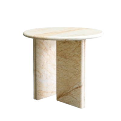 Mable Bedside Table Double Legged Stand Circular Top