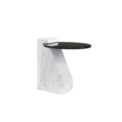 Marble Side Table Hanged Top Structural Side