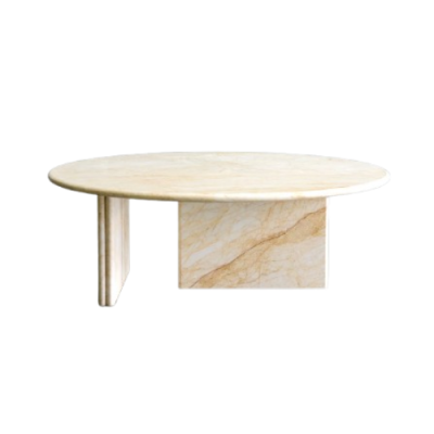 Mable Coffee Table Double Legged Stand Circular Top