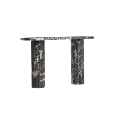 Marble Console Table Circular Edge Profiled Base