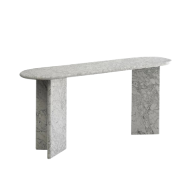 Marble Console Table V Shaped Circular Edge