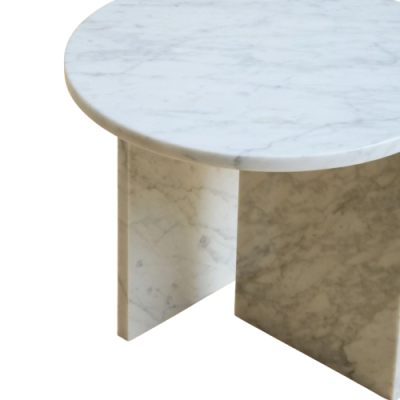 Marble Side Table Circular Top Table Rounded Edge Marble Side Table Circular Top Table Rounded Edge