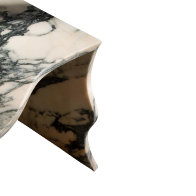 Mable Side Table Wavy Texture Designed Mable Side Table Wavy Texture Designed