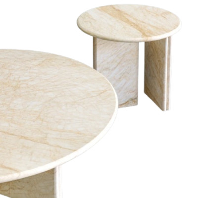 Mable Bedside Table Double Legged Stand Circular Top