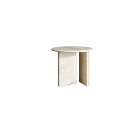 Mable Bedside Table Double Legged Stand Circular Top