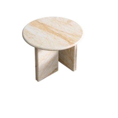 Mable Bedside Table Double Legged Stand Circular Top