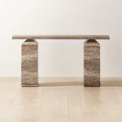 Marble Console Table Pyramid Structured Twin Tower