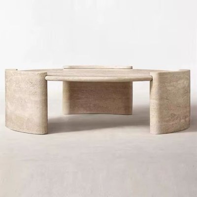 Marble Coffee Table Circular Hollow Placement