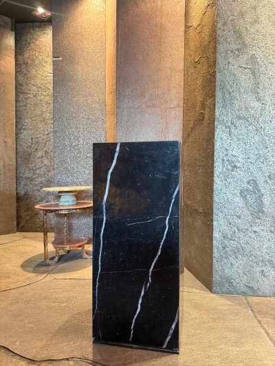 Marble Cube Table Black Long Decoration