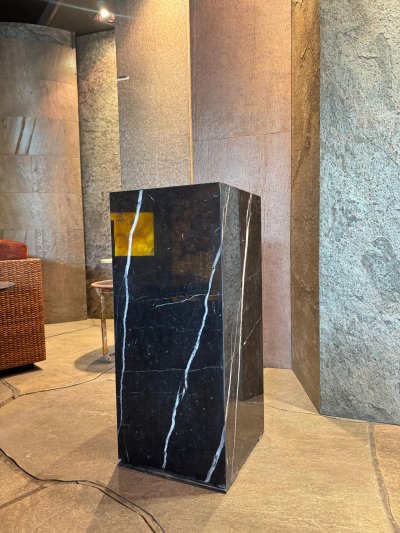 Marble Cube Table Black Long Decoration