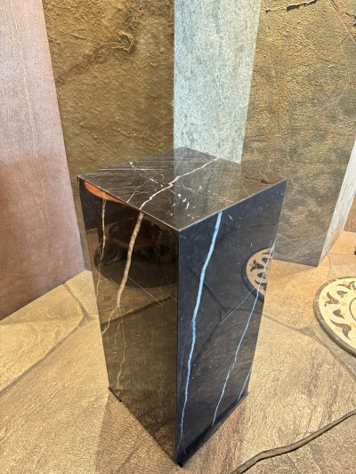 Marble Cube Table Black Long Decoration