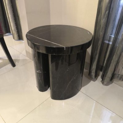 Marble Bedside Table Thick Rounded Twin Stand