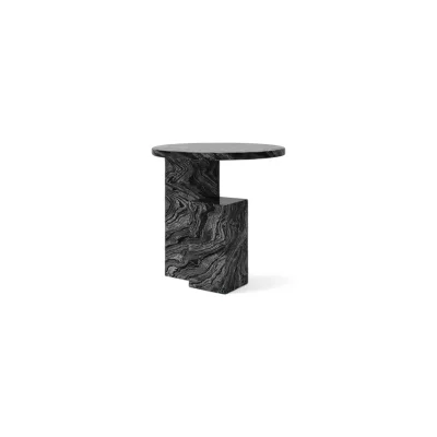 Mable Bedside Table Statued Organized Shaped Round Edge