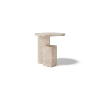 Mable Bedside Table Statued Organized Shaped Round Edge