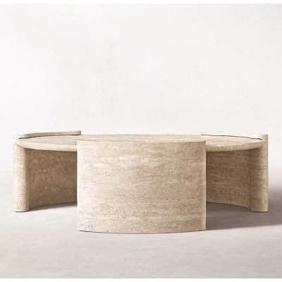 Marble Coffee Table Circular Hollow Placement
