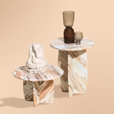 Mable Side Table Circilar Edge Oval Designed Mable Side Table Circilar Edge Oval Designed