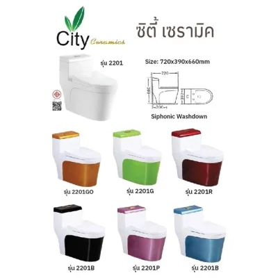 ปุ่มกดน้ำด้านบน แบบ DUAL FLUSH ของสุขภัณฑ์ รุ่น2201 ซิตี้ CITY