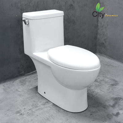CITY โถสุขภัณฑ์แบบชิ้นเดียว รุ่น CT-2256 สีขาว กดข้าง