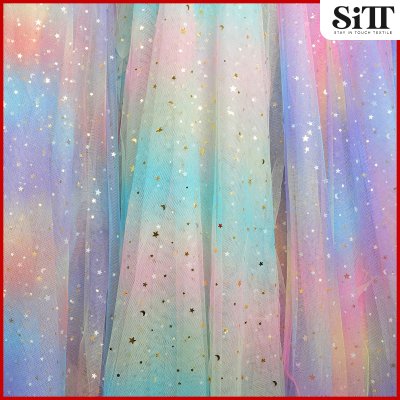 ผ้าตาข่ายลายดาวไล่สี