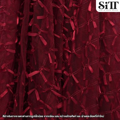 ผ้าตาข่ายลายโบว์ริบบิ้น