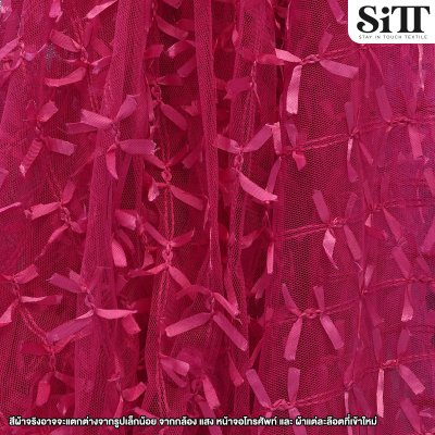 ผ้าตาข่ายลายโบว์ริบบิ้น