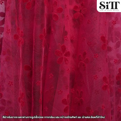 ผ้าตาข่ายลายดอกกลางกำมะหยี่