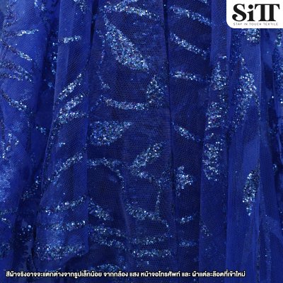 ผ้าลูกไม้กากเพชร [ลายดอกไม้]