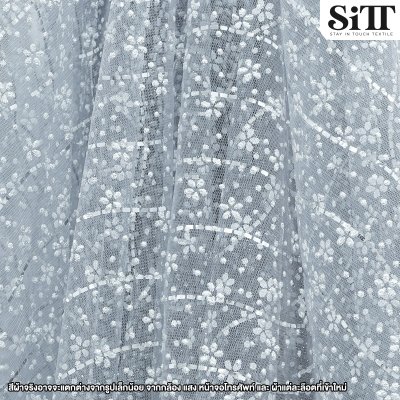 ผ้าตาข่ายลายดอกซากุระกากเพชร