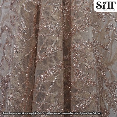 ผ้าลูกไม้กากเพชร [ลายกนก]