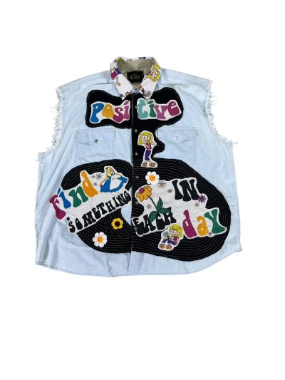 VIPER Sleeveless Denim Shirt - Positive : Alice