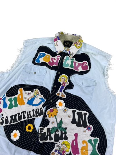 VIPER Sleeveless Denim Shirt - Positive : Alice