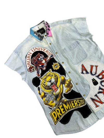 VIPER Sleeveless Denim Shirt - AUBURN