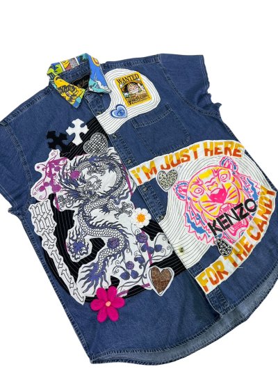 VIPER Sleeveless Denim Shirt - Kenz*