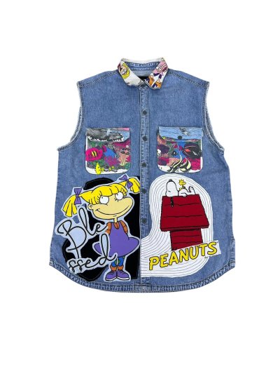 VIPER Sleeveless Denim Shirt - Pean*ts : G*rfield