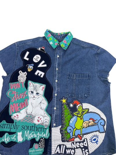 VIPER Sleeveless Denim Shirt - Life is Meowgical