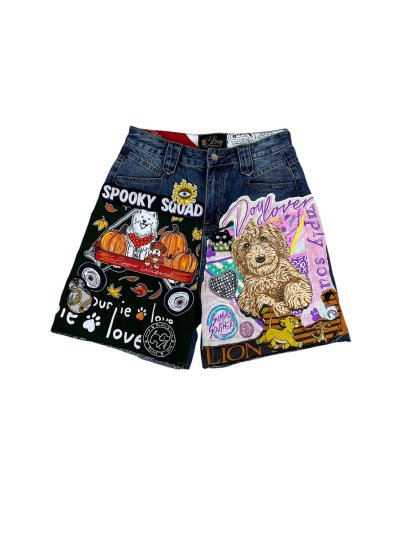 SLASHER Denim Shorts - Spooky Squad (L)